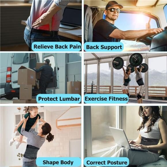 Back Brace for Men and Women, Back Support Belt Relief Lower Back Pain - Picture 6 of 7